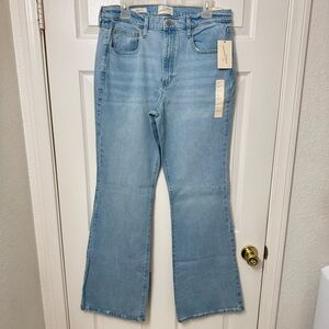 Universal Thread Light Blue High Rise Flare Denim Jeans Size 14 Long Stretch NWT